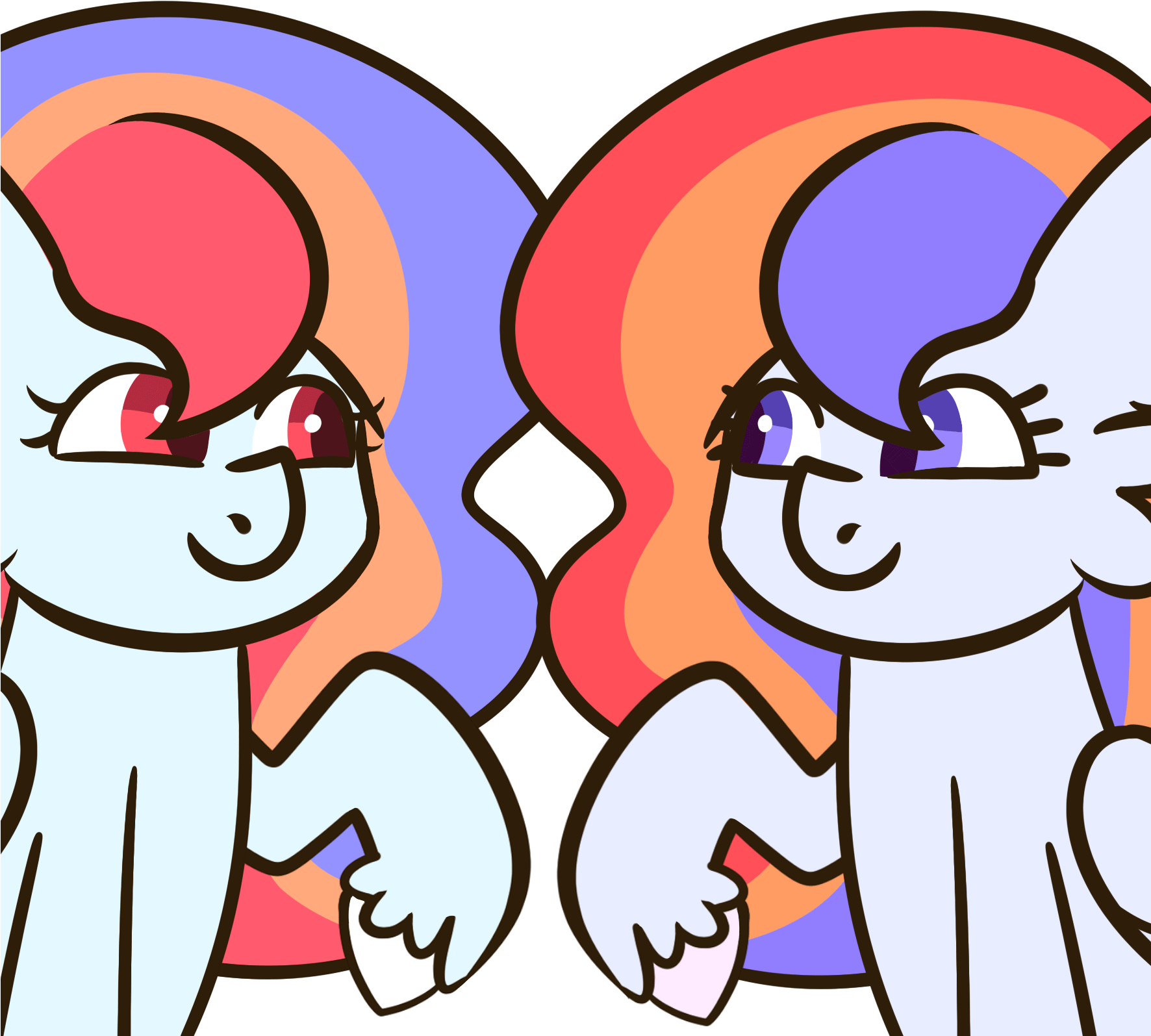 Chirpy-chi, Boop, Cheek Fluff, Cute, Duo, Ear Fluff, - Cartoon (1771x1771)