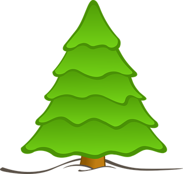 Træ, Skov, Natur, Juletræ, Jul Baggrund - Plain Christmas Tree Cartoon (357x340)