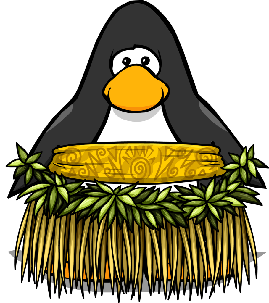 Pineapple Tiki Dress From A Player Card - Club Penguin (909x1024)