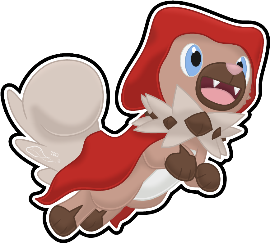 Red Riding Rockruff By The Emerald Otter - Pokémon Sun And Moon (900x800)