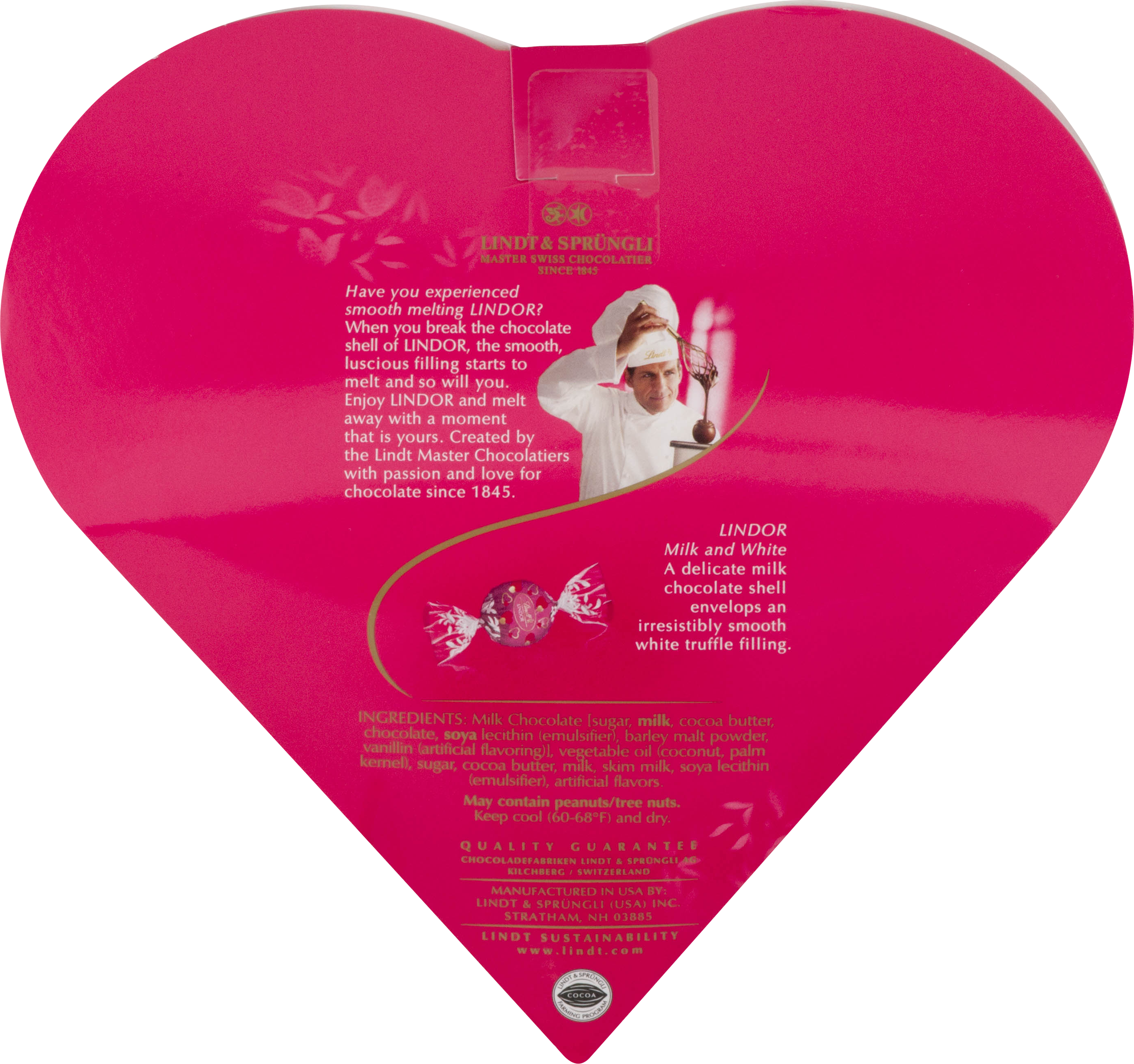 Lindt Lindor Valentine Candy Pink Heart & White Milk - Heart (2500x2347)