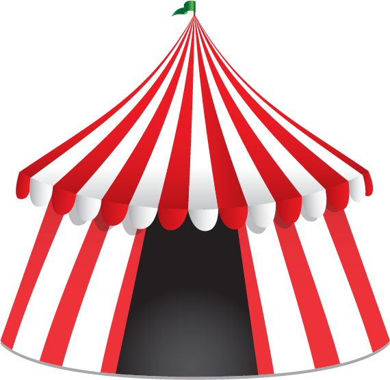 Tent Circus Clip Art - Carnival Tent Vector (570x555)