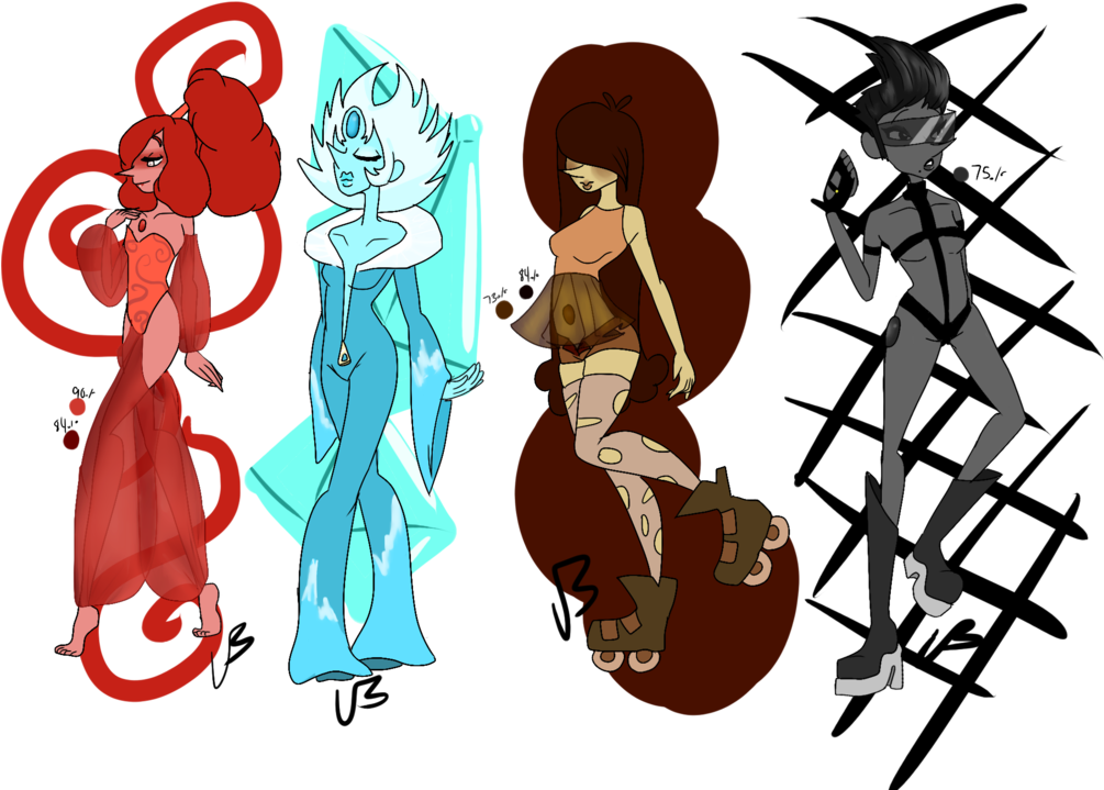 {closed] Pretty Pearls Gem Adopts 3/4 By Javajojo - Cartoon (1023x731)