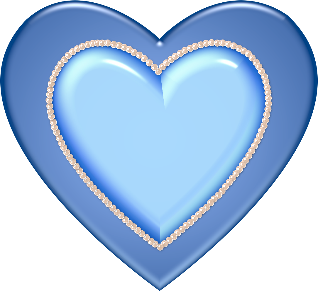 Blue Heart With Pearls By Lashonda1980 Blue Heart With - Blue (1280x1024)