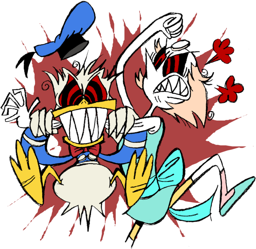 Ducks And Pearls Brawling By Eeyorbstudios - Cartoon (917x870)