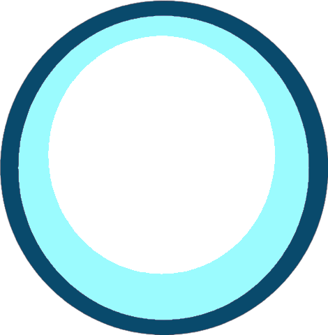 Aqua Pearl's Gemstone Is Located On Her Back - Circle (470x480)