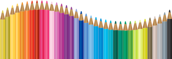 Colored Pencils - Color Pencil Vector Png (600x228)