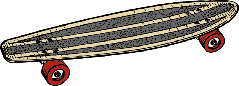 Long Board Clip Art (800x289)