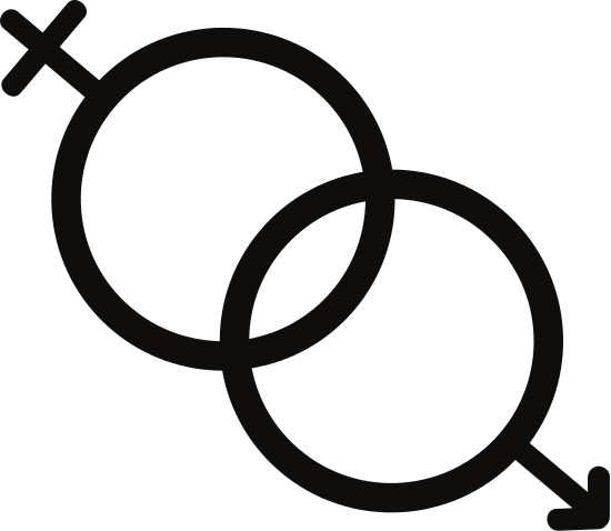Female And Male Sex Icon - Female And Male Sex Icon (550x478)