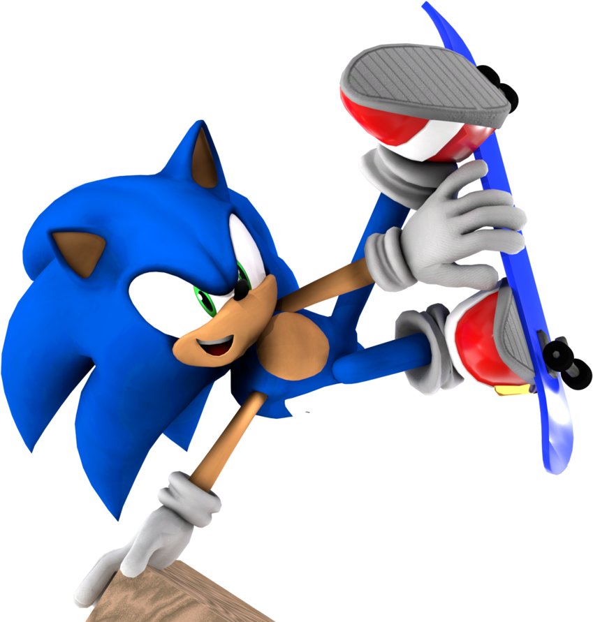 Sonic Skateboard By Spinosaurusking875 - Sonic The Hedgehog Sonic Skateboard (888x899)