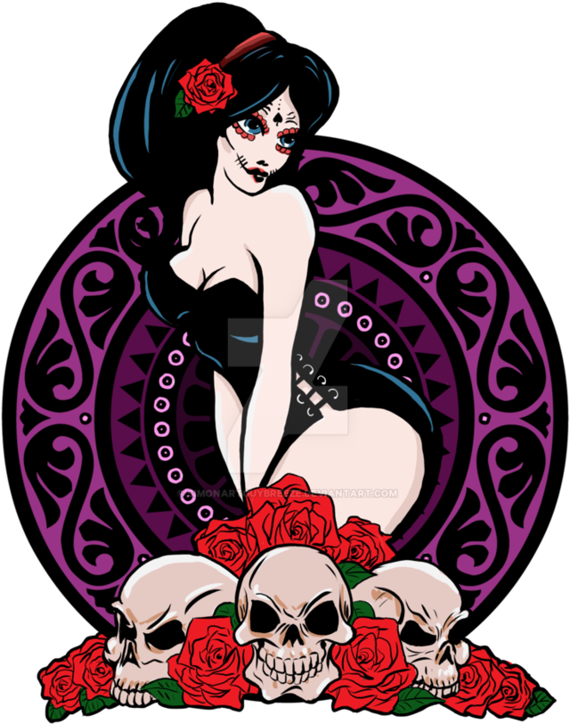 Day Of The Dead Pin Up Girl By Simonartguybreeze - Illustration (894x894)