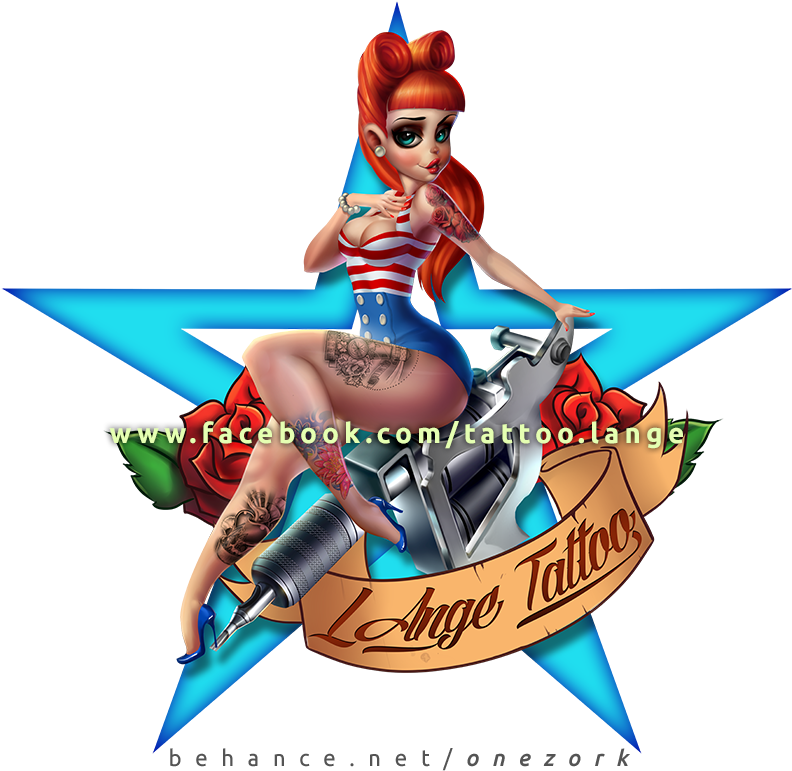 Tattoo Pinup By Thezork - Fantasy Tattooed Pin Ups Art (800x795)