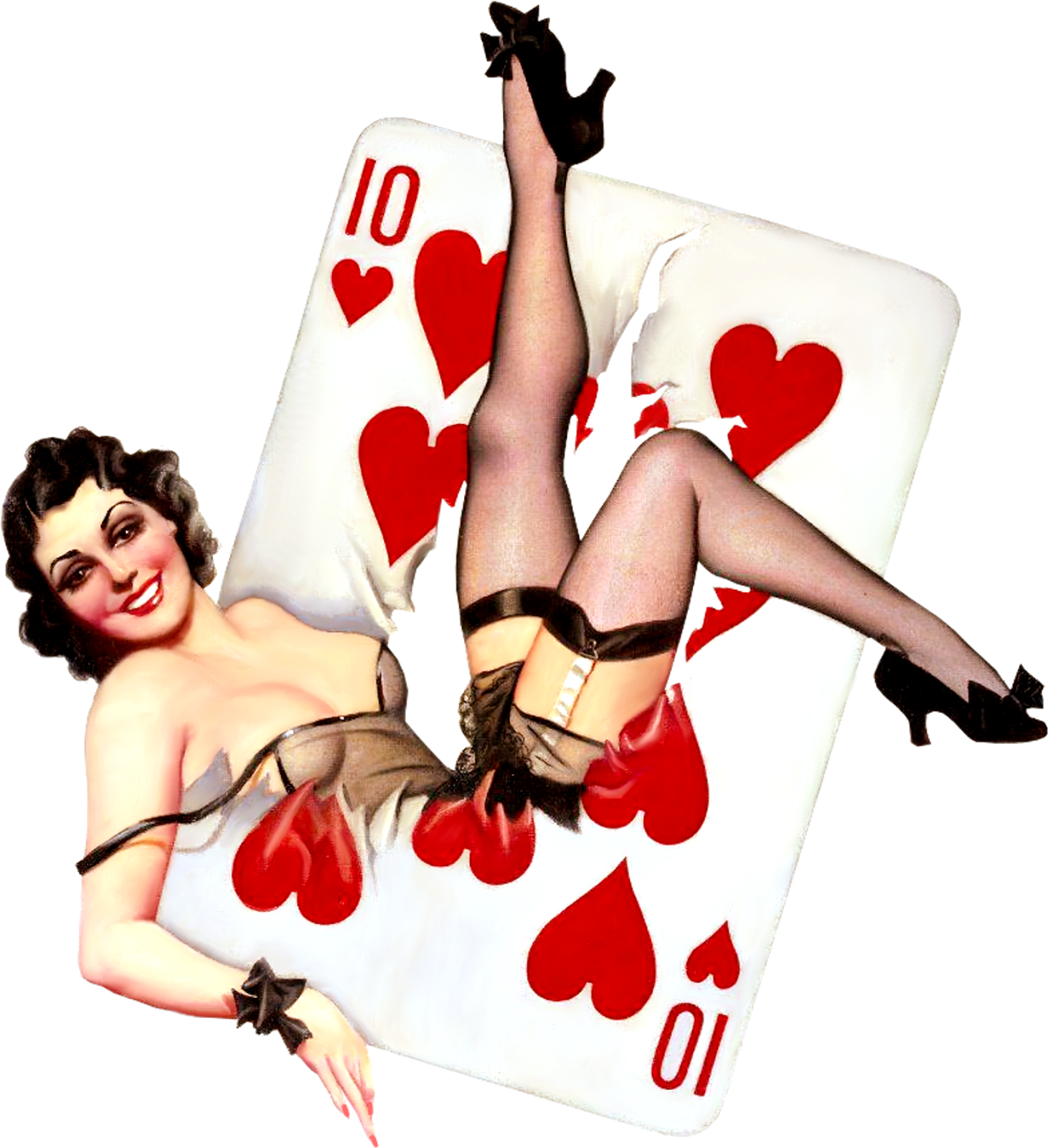Vintage, El Glamour De Antaño - Vanguardgallery Hearts Win 12x18 Burlesque Poker Pinup (1461x1600)