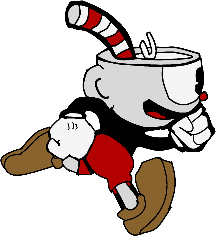 Coloring Of The Outline/final Product - Cuphead Running (1600x1600)