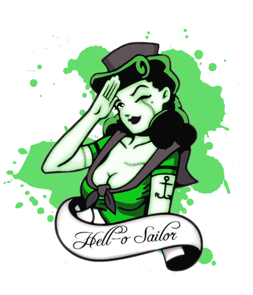 Sailor Pin Up, Redone By Kama Von Llama - Sailor Pin Up Png (900x1108)