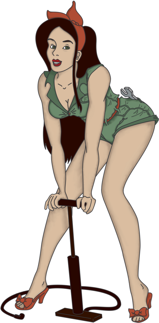 Pin Up Pump Girl By Fritzifaust - Bicycle (721x1109)