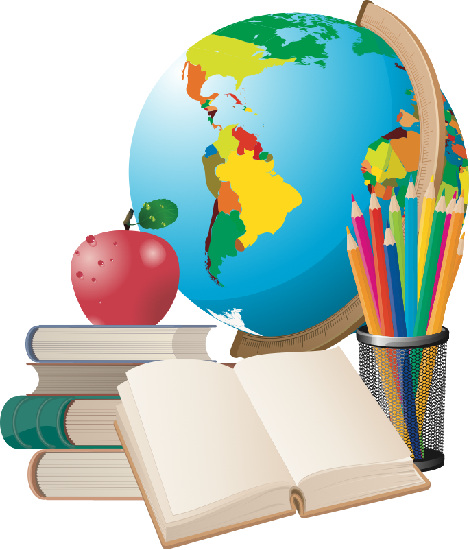 Globe With Books Png (684x802)