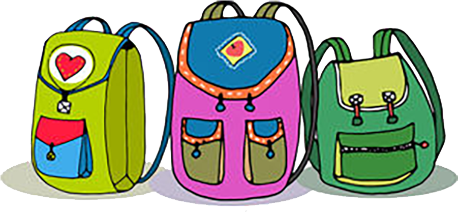 Three Vector Colorful Children Backpacks Isolated On - Vector Mochilas (900x450)