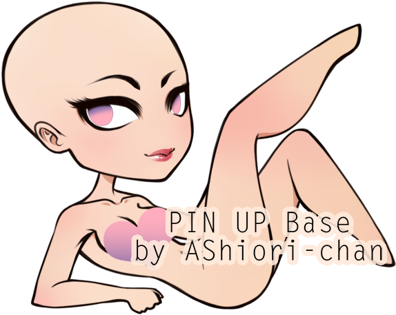 Pin Up Base By Ashiori-chan - Cartoon (650x535)