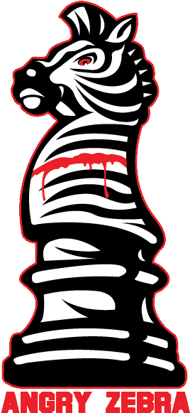 Angry Zebra Chess Piece Logo - Chess Knight (600x600)