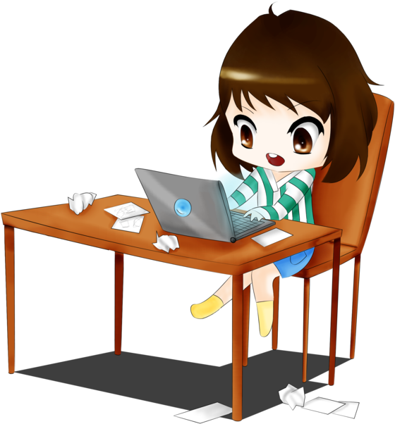 Working Hard By Arzupie - Animation For Table Work (900x834)