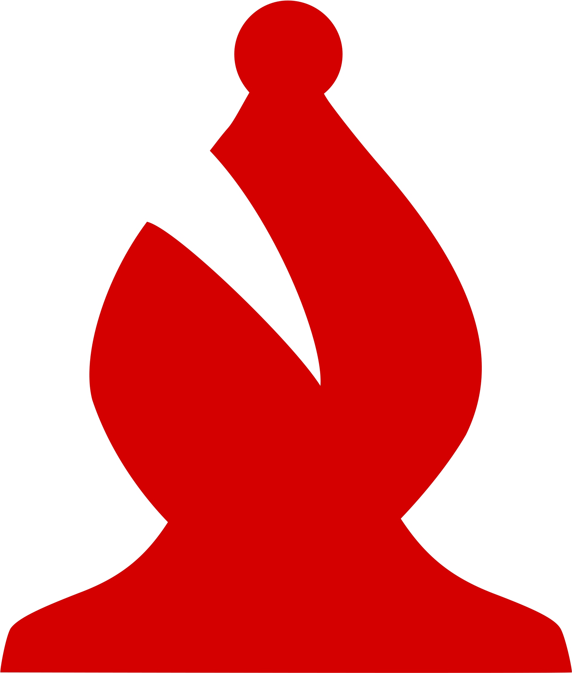 Chess Piece Silhouette - Red Bishop Chess Piece (2400x2400)