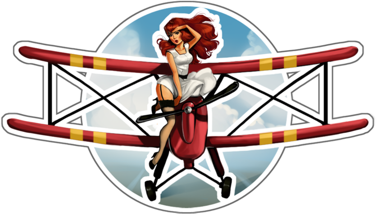 Airplane Pin-up Girl Logo Aircraft - Pin Up (900x523)