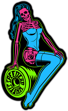 Speedlab Wheels 'sitting Pinup' Sticker - Pin-up Model (450x467)