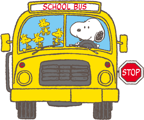 Snoopy Clipart School Bus - Sticker (600x600)