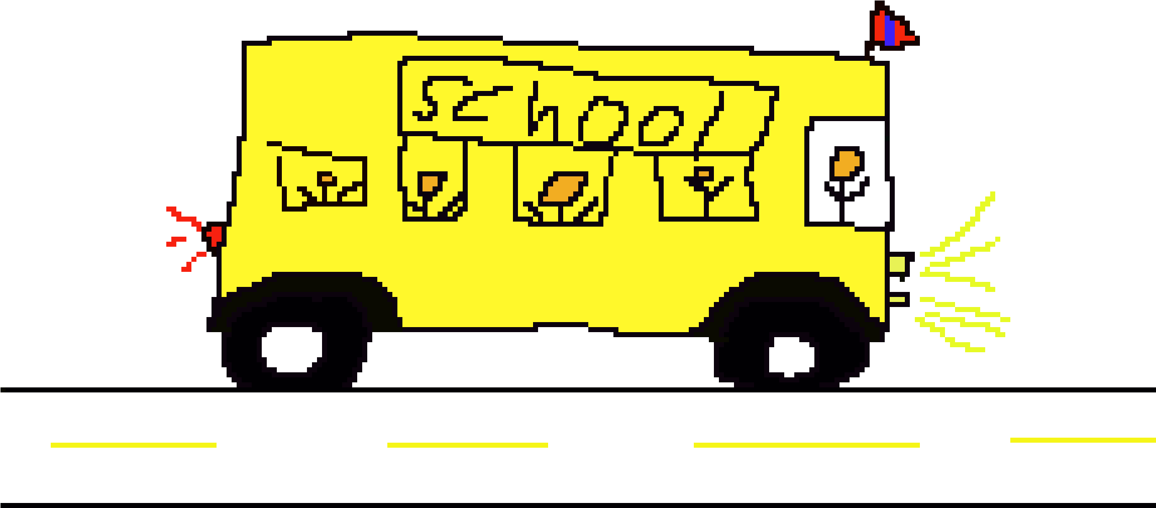 My School Bus - School Bus Pixel Art (2300x1180)