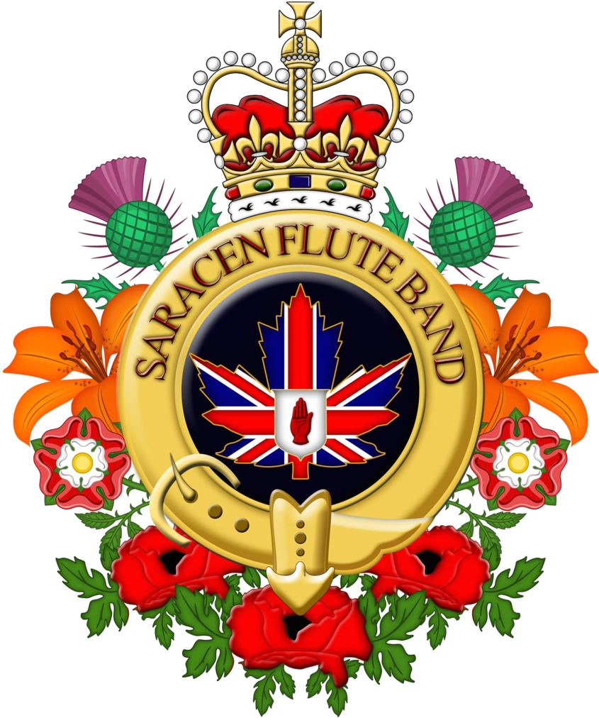 Saracen Flute Band Badge By Britannialoyalist Saracen - Tudor Rose Border (1024x1097)