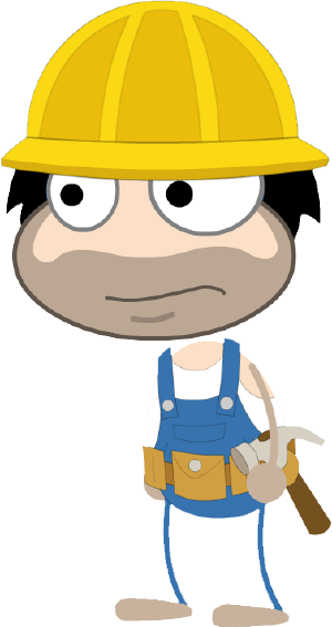 Construction Worker - Cartoon (300x567)