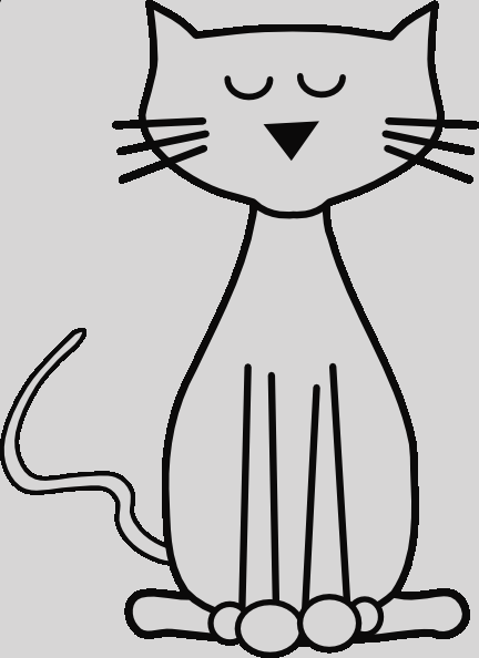 Pete Cat Outline Clip Art At Clker Cat Outline Clipart - Kitten Clip Art (432x594)
