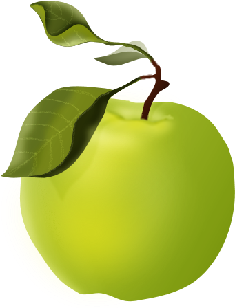 Green Apple Png - Food (370x464)