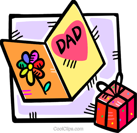 Fathers Day Card And A Gift Royalty Free Vector Clip - Father's Day Card Clipart (480x464)