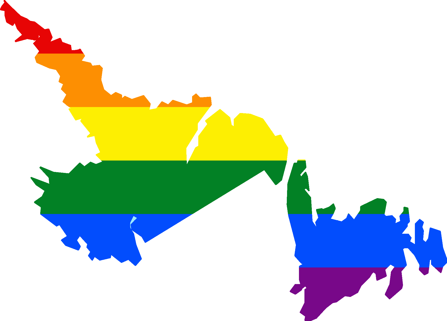 Lgbt Flag Map Of Newfoundland And Labrador - Newfoundland And Labrador Vector (1878x1346)