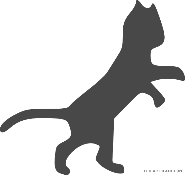 Grayscale Cat Animal Free Black White Clipart Images - Dancing Cat Clip Art (600x567)