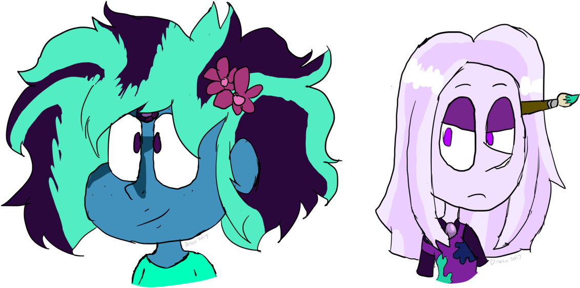 Peacock Topaz And Lavender Pearl By Dracosbadart - Cartoon (1249x640)