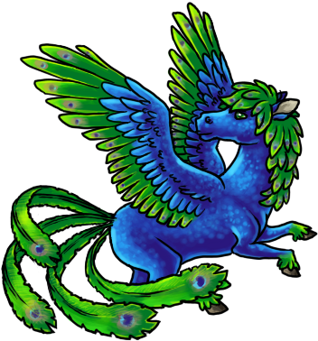 Peacock Pegasus By Naturalradical - Illustration (400x400)