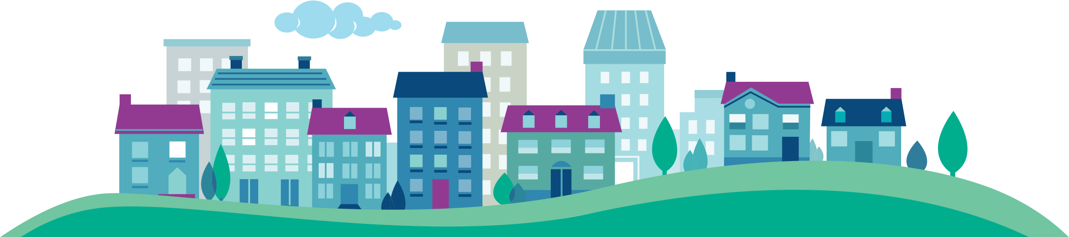 Display Resolution Clip Art - Town Png (2353x560)