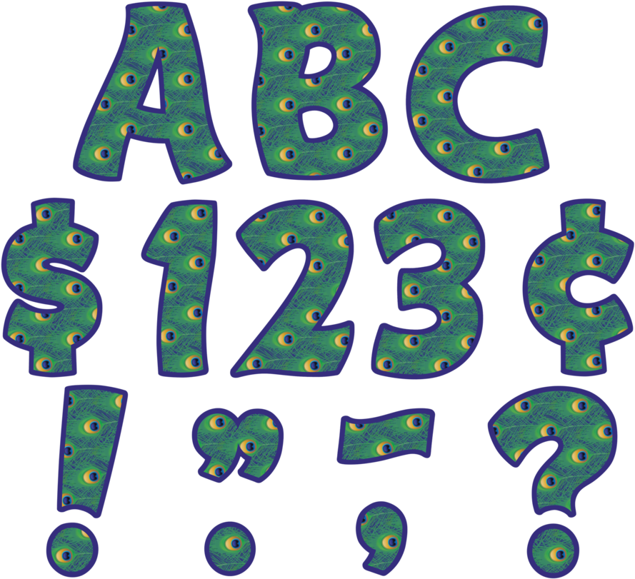 Tcr5452 Peacock Funtastic 4" Letters Combo Pack Image - Teacher Created Resources Peacock Funtastic 4" Letters (900x900)