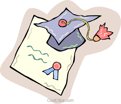 Graduation Cap With Diploma Royalty Free Vector Clip - Master's Degree (480x413)