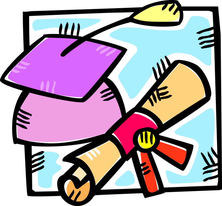 Vector Illustration Of School Graduation Mortarboard - Illustration (752x700)