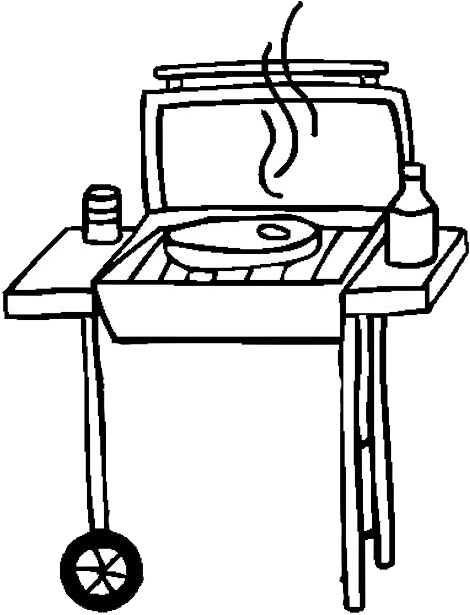 Grills - Black And White Bbq Clipart (504x688)