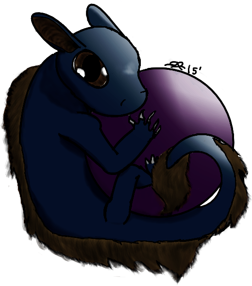 Baby Dragon Holding To It Favorite Shiny Ball By Darkdragon442 - Cartoon (525x600)