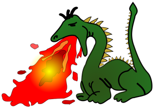Free Clipart - Fire Breathing Dragons Clipart (353x500)