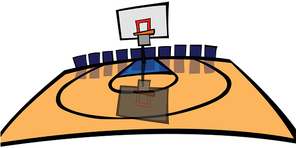 Basketball - Basketball Court Clip Art (600x320)