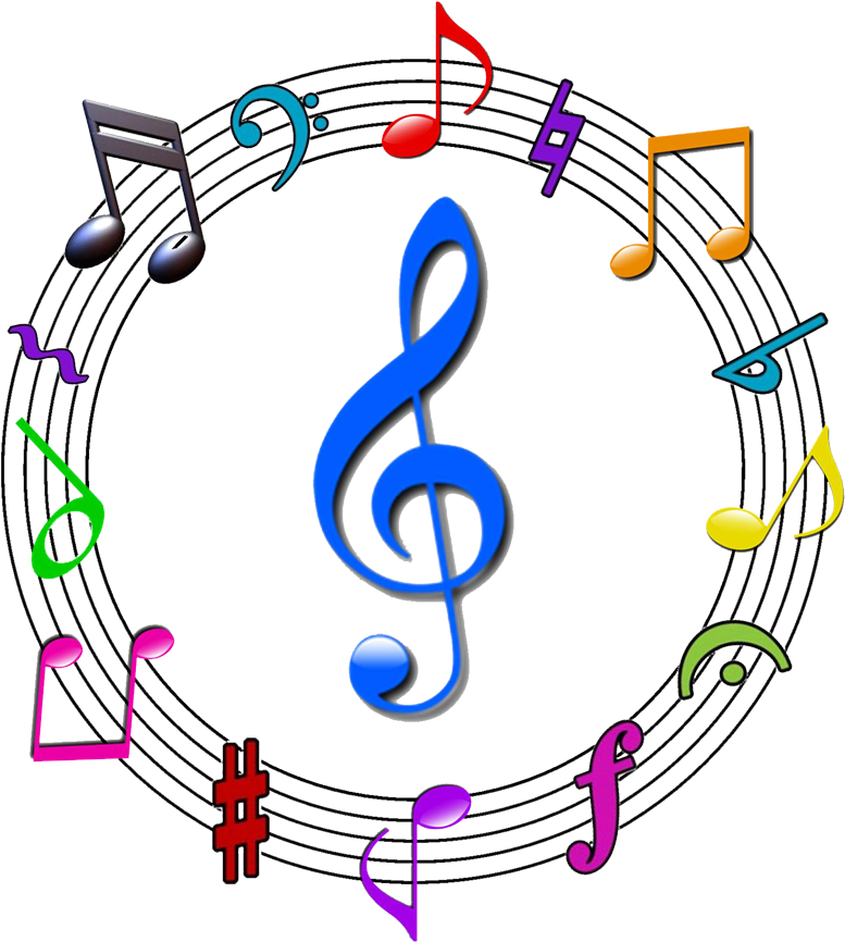 Musical Note Clip Art - Colorful Music Symbols Png (845x918)