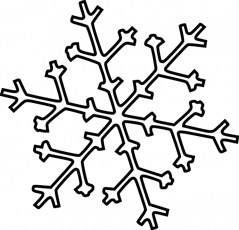 Coloring Pages Dazzling Coloring Pages Draw A Snowflake - Snowflake Outline Clip Art (970x931)