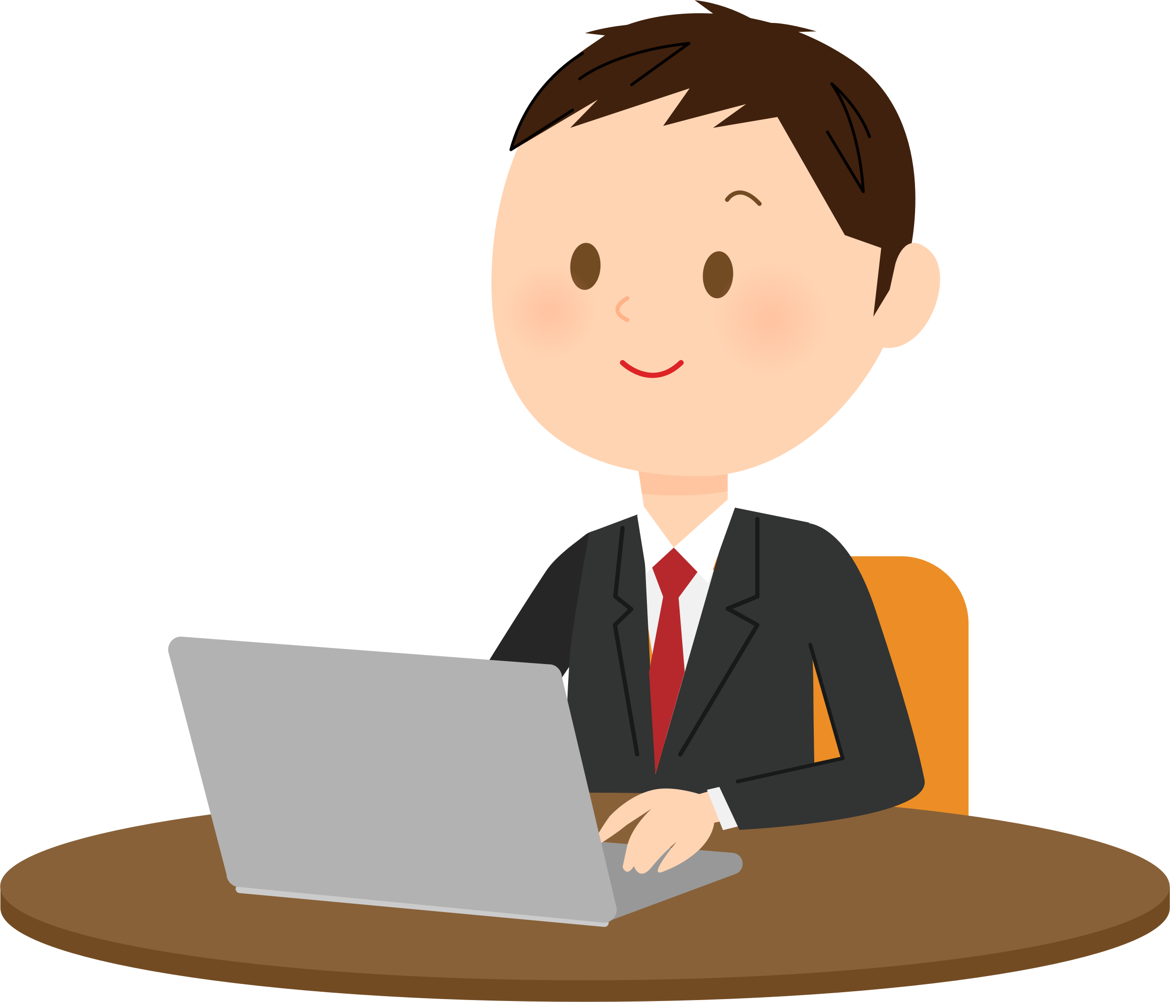 Secretary Clipart Male Secretary - User Sitting On A Computer (2391x2049)
